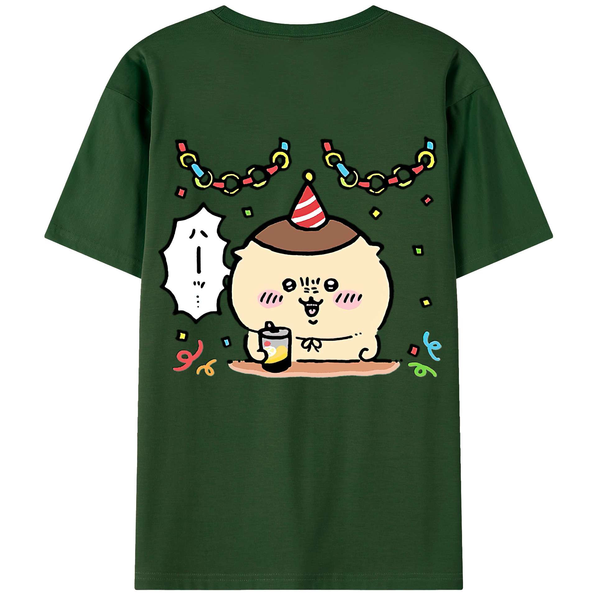 （画像用） ちいかわ くりまんじゅう Chii-kawa kuri manjū 綿100％半袖Tシャツ（背面プリント）